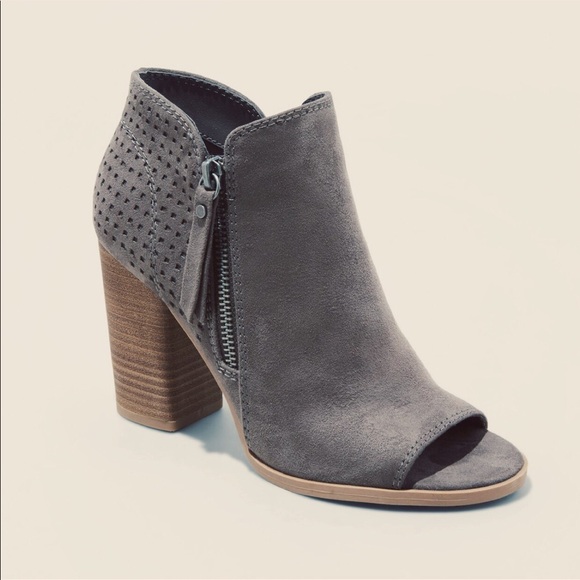 Grey open toe booties Clearance